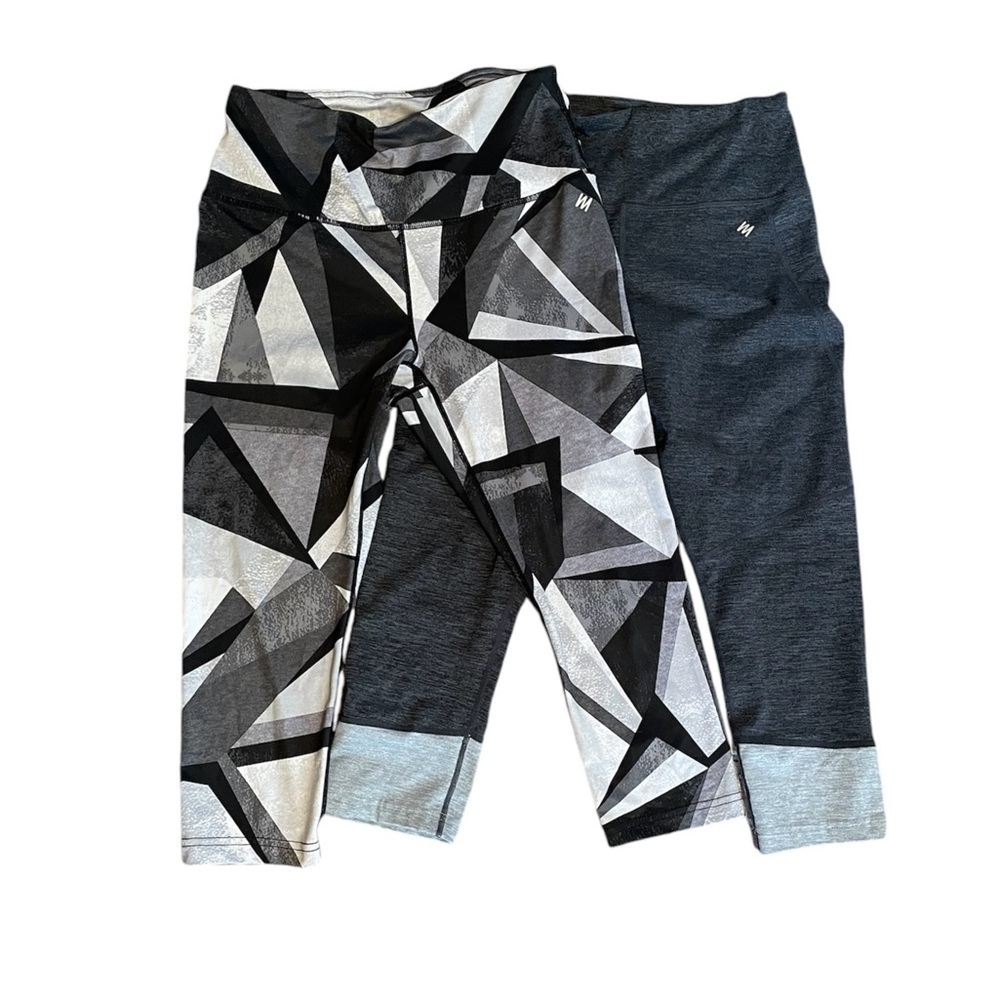 Nicole Miller Lot of 2 Activewear Workout Cropped Pants Sz M